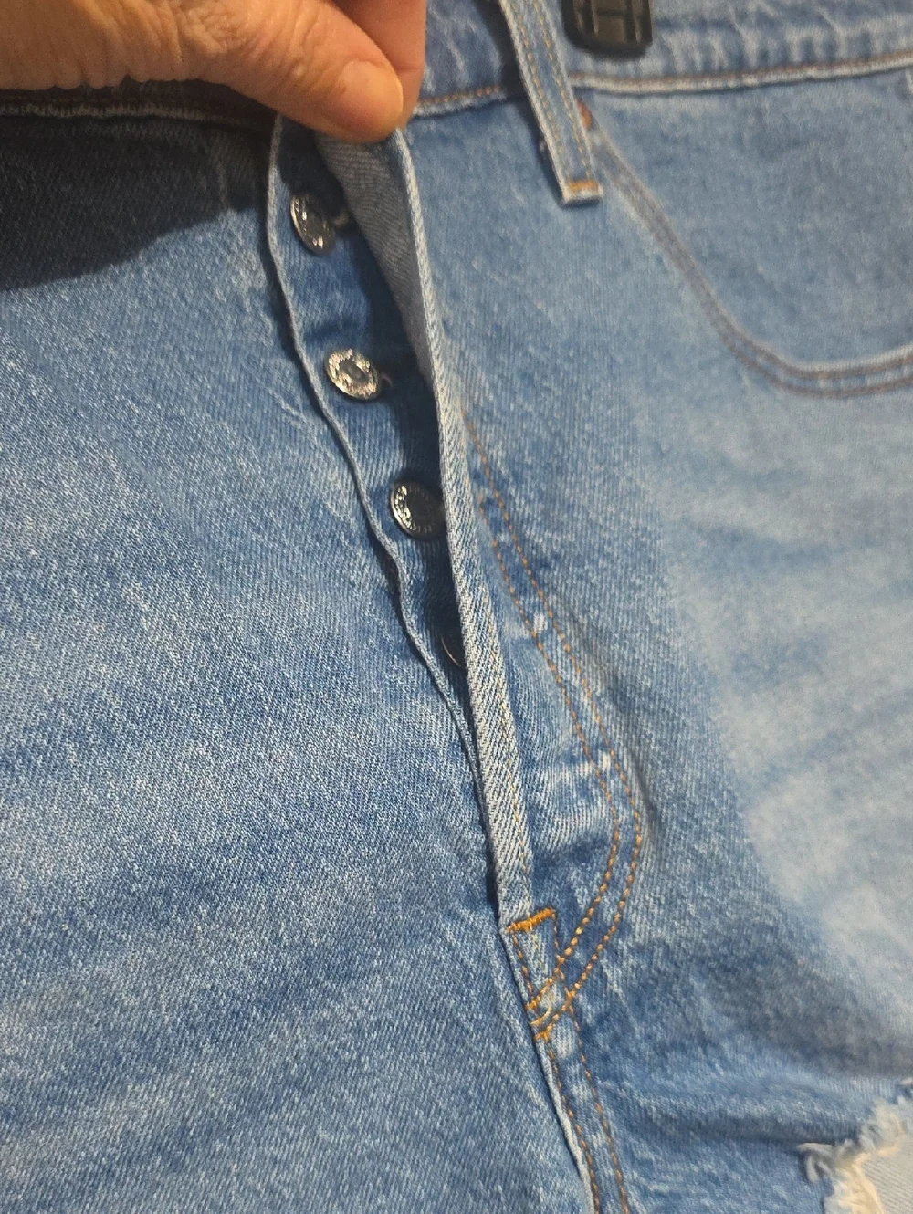 Levi's Denim Shorts 501 Denim Cutoff Shorts Button Fly Raw Hem Highrise - Picture 7 of 11